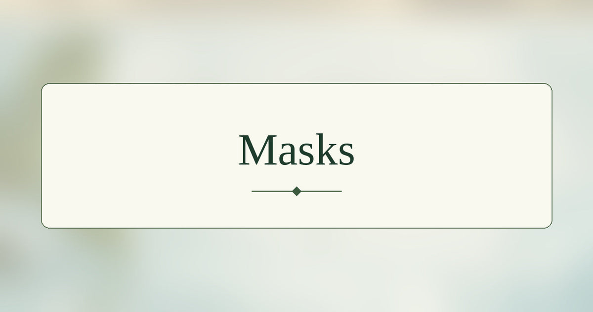 Glow Áine masks collection, centered title